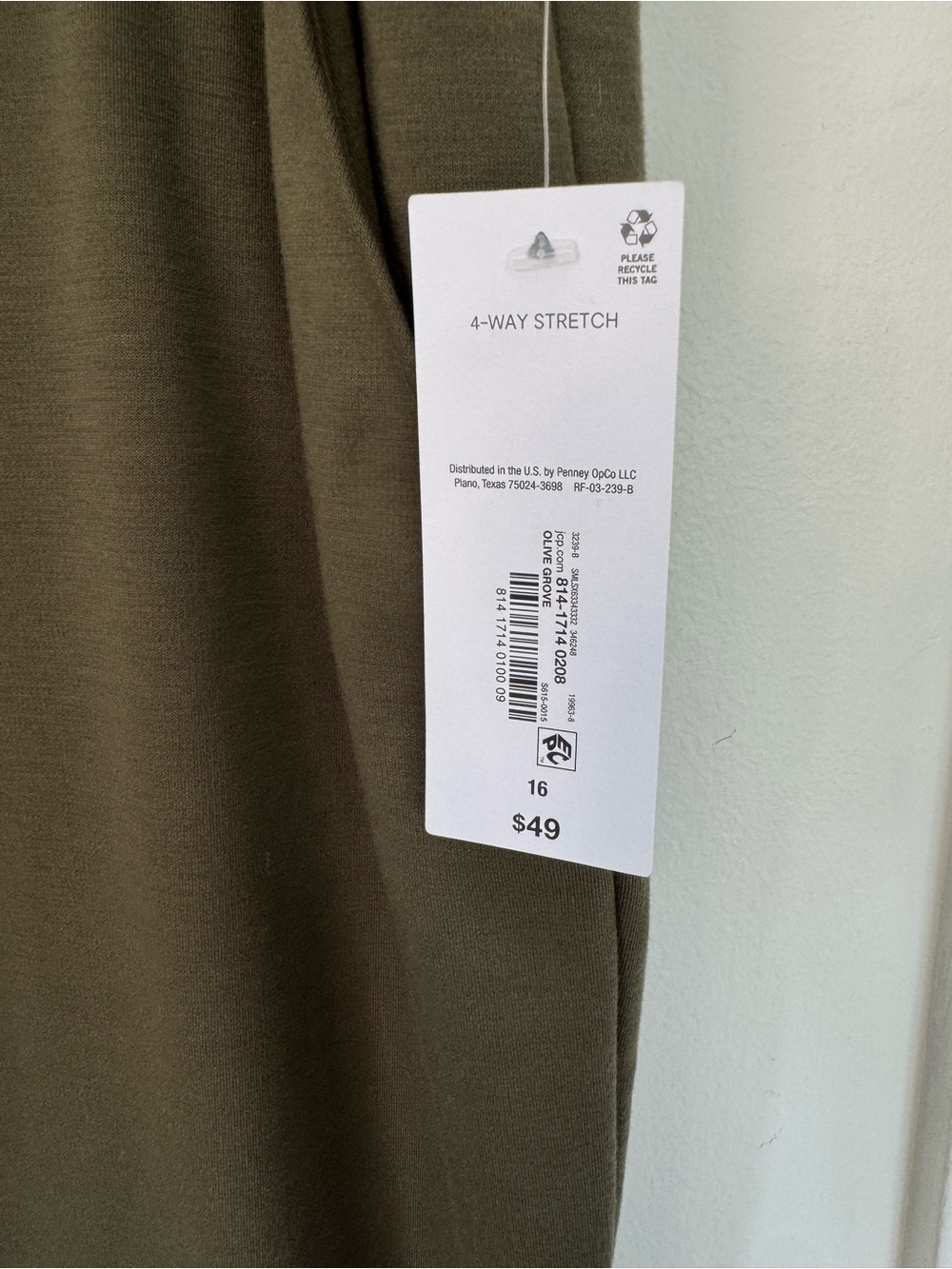 New With Tags Liz Claiborne Womens Pull-On Slacks Pants Olive Green Size 16 - Picture 2 of 7